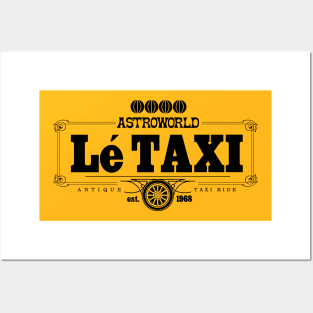 Houston Astro Theme Park Taxi Ride Logo - Black Posters and Art